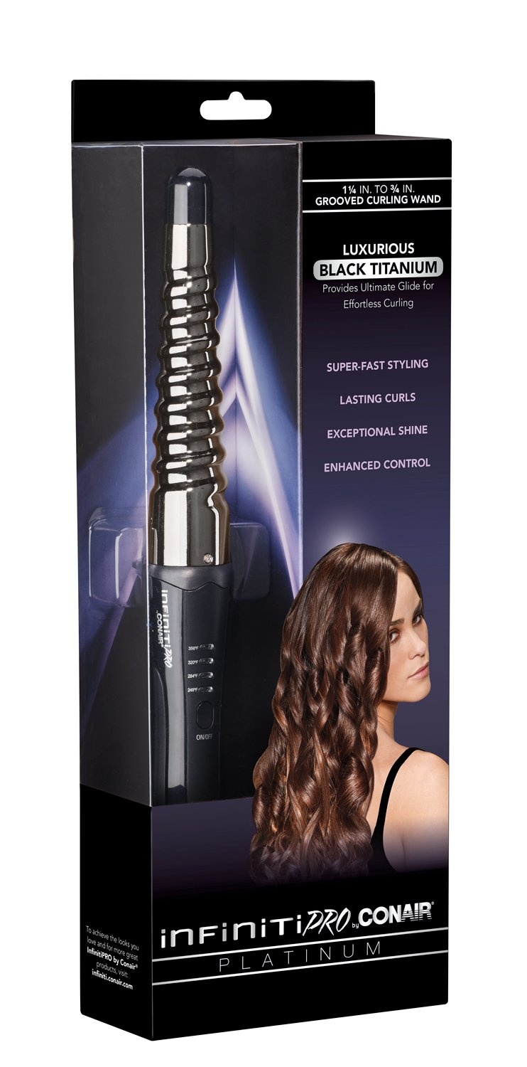 image:imageInfiniti Pro by Conair Platinum 1 14inch to 34inch Grooved Curling Wand