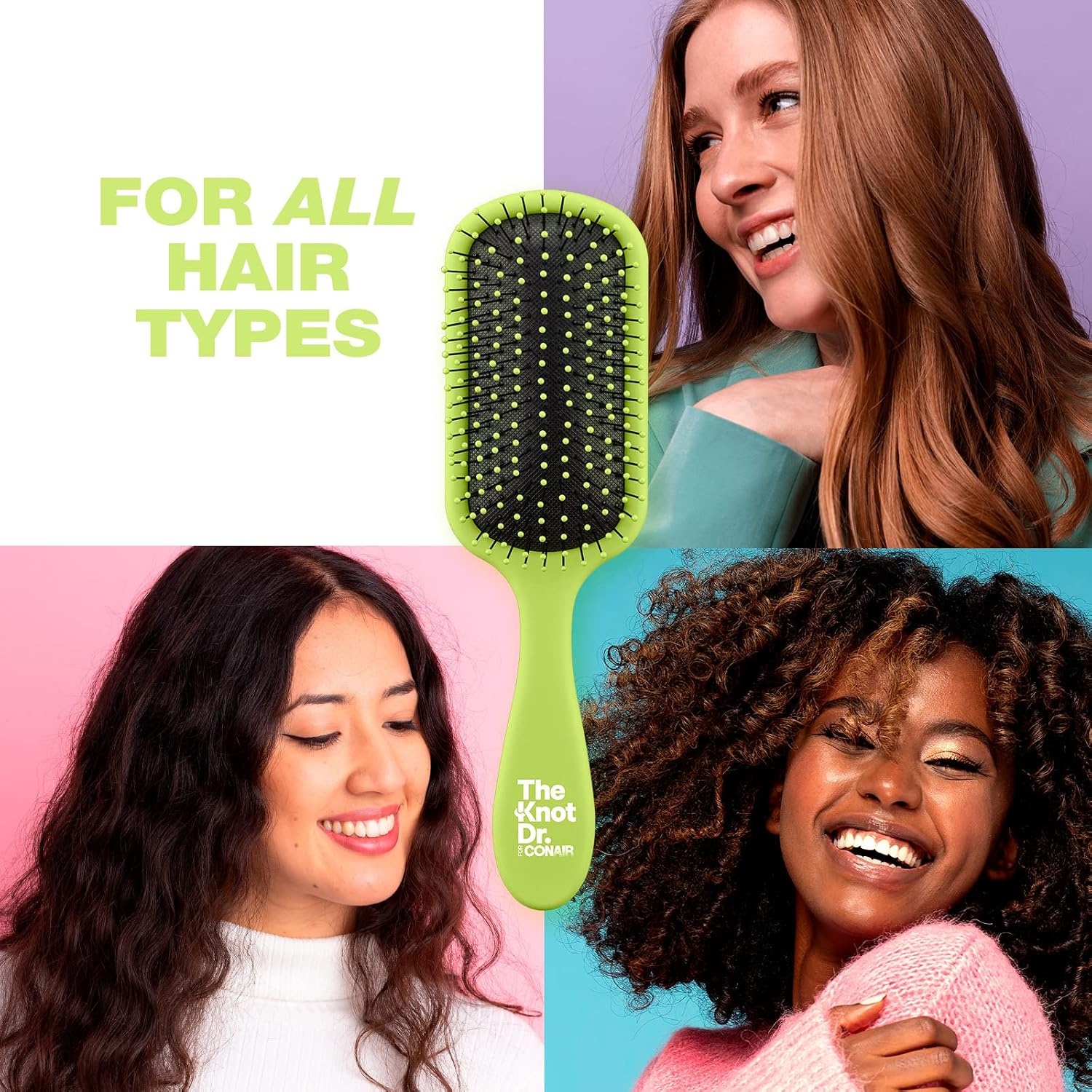image:imageKnotty Kids for Conair Smiley Print HairbrushGreen