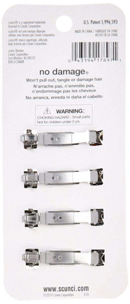 image:imageScunci Noslip Grip Auto Clasp Barrettes 2 Count Colors May Vary4 Count Pack of 2