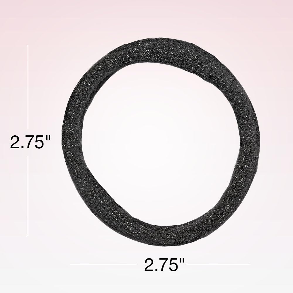 image:imageScunci by CONAIR Elastic Hair Ties No Damage Soft Nylon Black Hair Ties Ponytail Holders Stretch hosiery elastics Everyday Styling Accessories 50Pack with Storage Jar Black