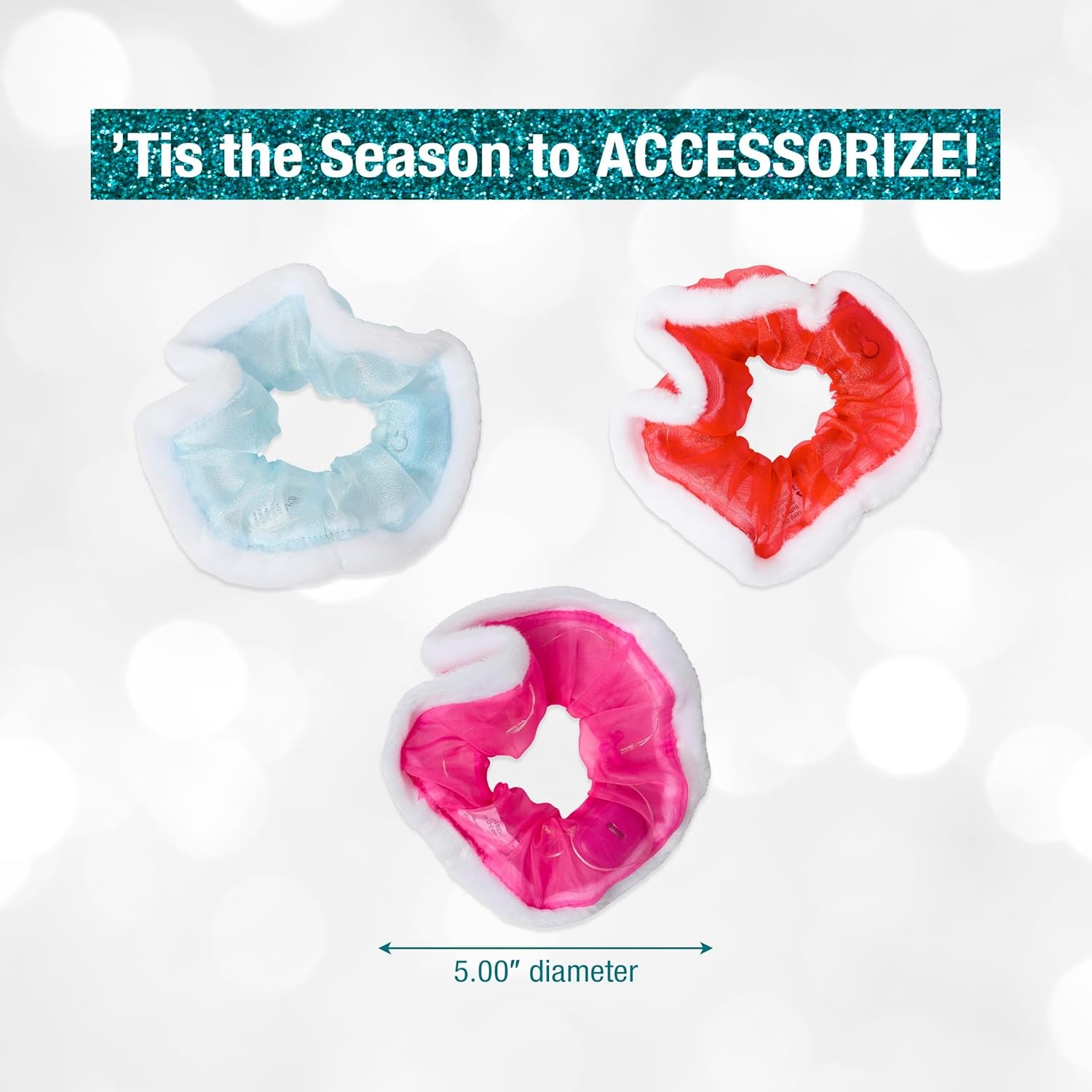 image:imageScunci by Conair 3pk light up Scrunchie Set gifts for teen girls holiday gifts hair ties hair accessories for women stocking stuffers beauty gifts Pink Blue amp Red