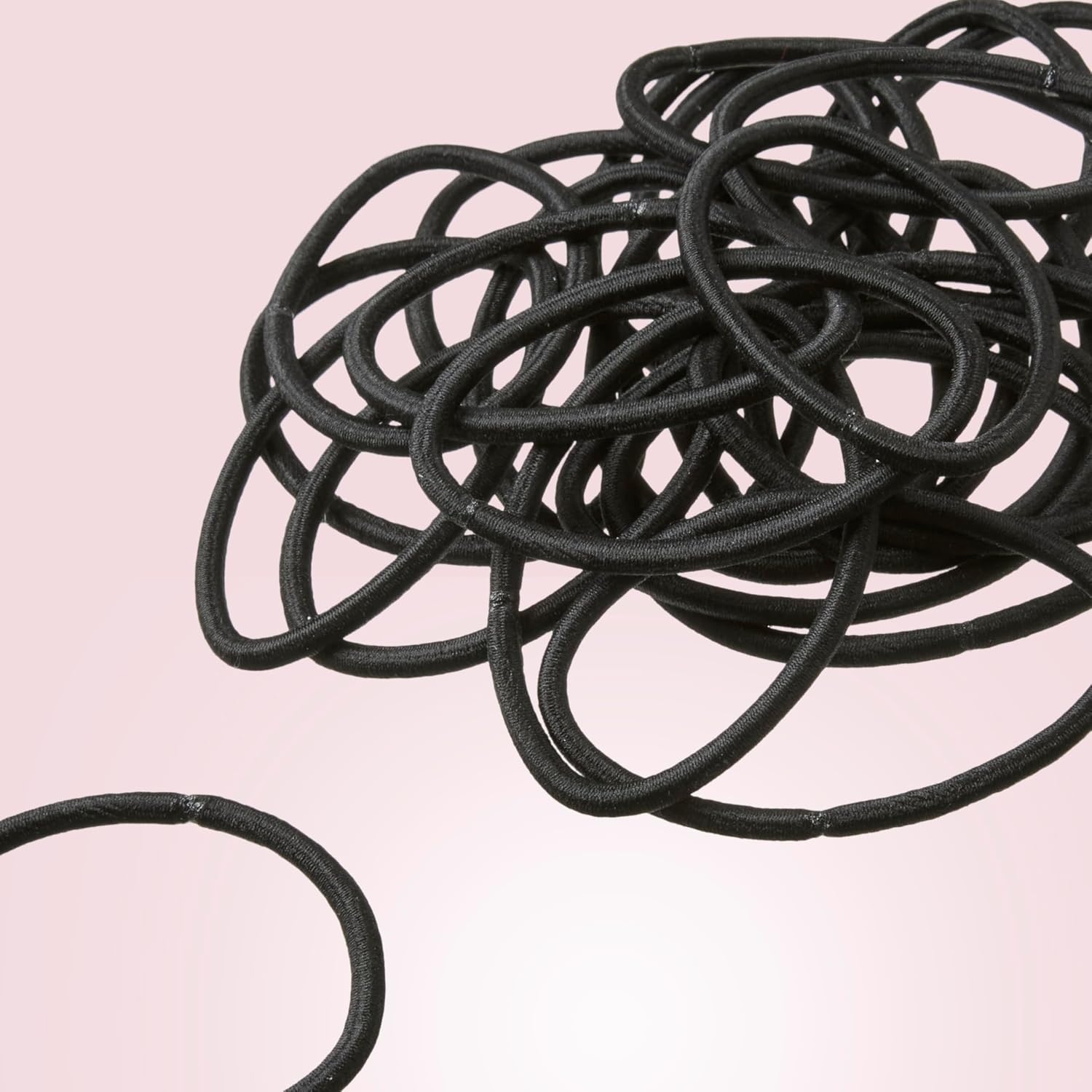 image:imageScunci by Conair 72PC Elastic Hair Ties Thick Everyday Ponytail Holders for AllDay Hold Flexible SoftTouch No Damage 4mm Hair Bands for Thick Curly and Fine Hair Black
