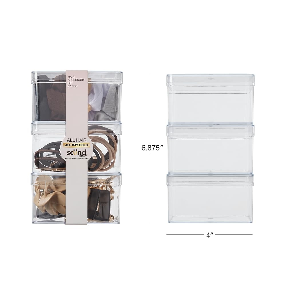 image:imageScunci by Conair 82 piece hair accessory kit hair accessories for women claw clips includes stackable storageNeutral