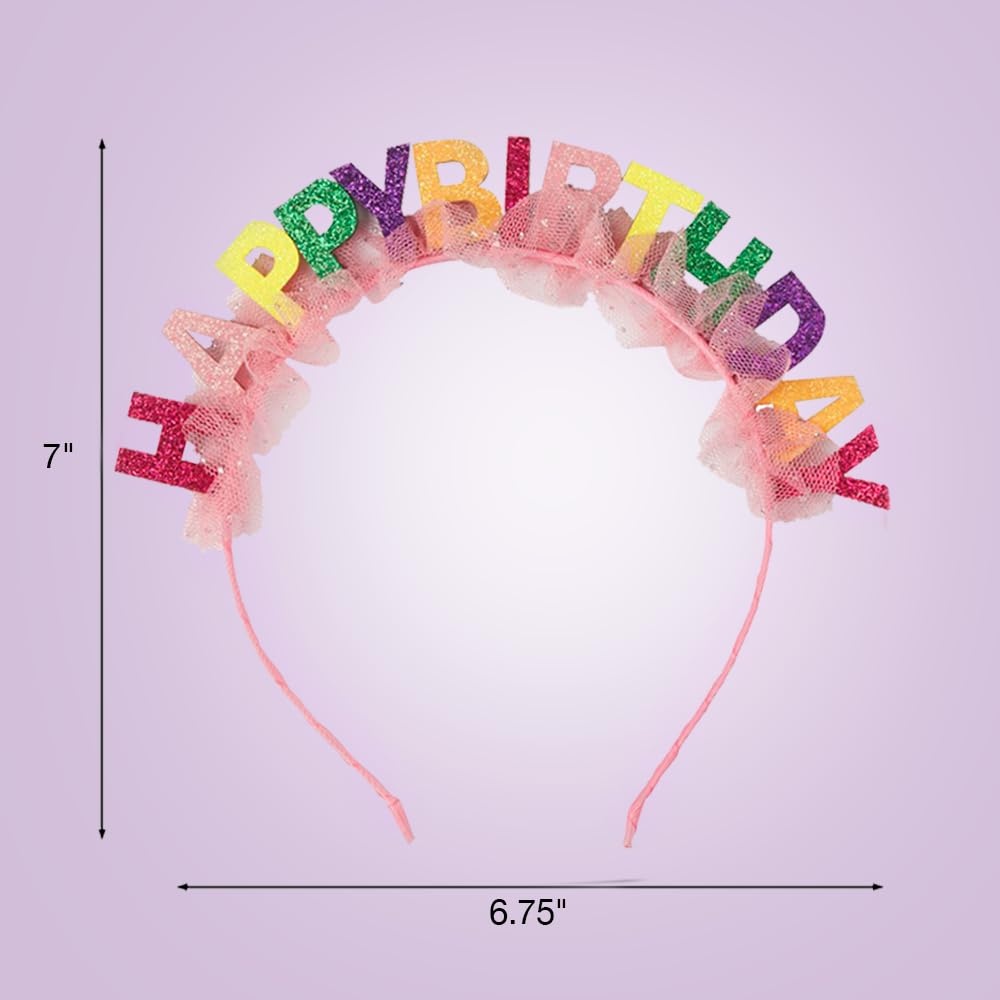 image:imageScunci by Conair Birthday headband Birthday girl head band Birthday gifts for women or girls Bright colors w tulle 1 Count