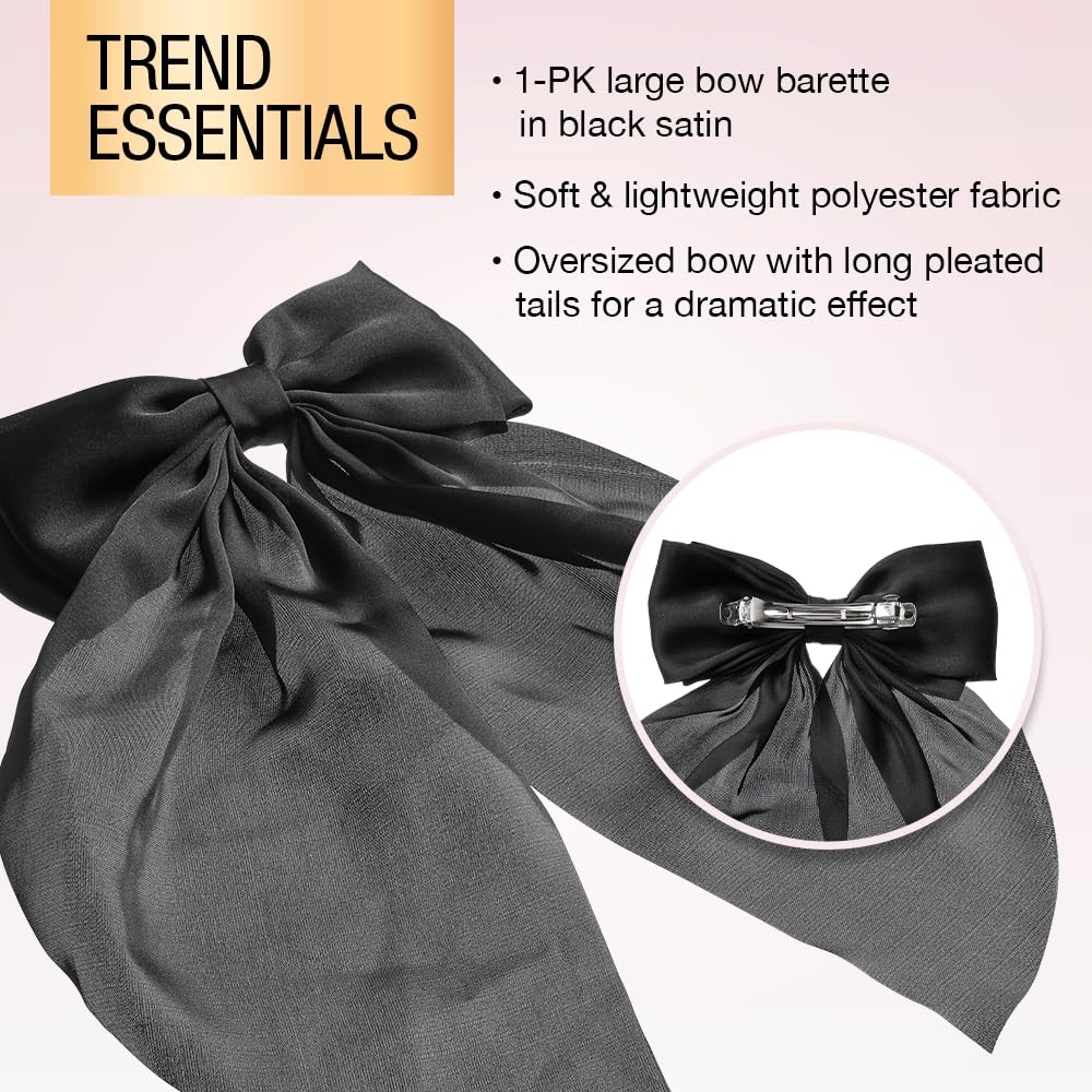 image:imageScunci by Conair Bow Barrette hair accessories for girls and women trendy oversized ribbon hairbow Sky BlueBlack