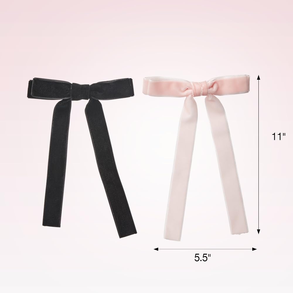 image:imageScunci by Conair Bow Barrette hair accessories for women hair bows bows hair barrettes for women Blush amp Black