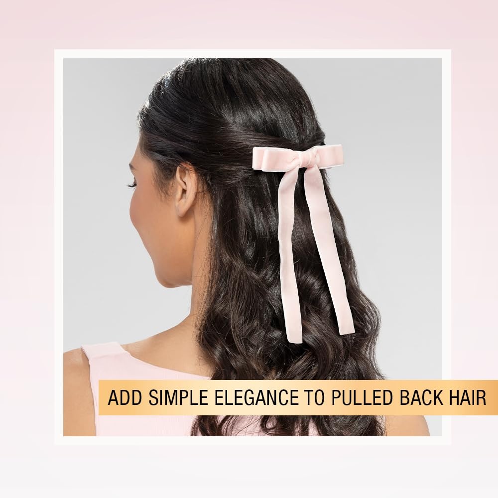 image:imageScunci by Conair Bow Barrette hair accessories for women hair bows bows hair barrettes for women Blush amp Black