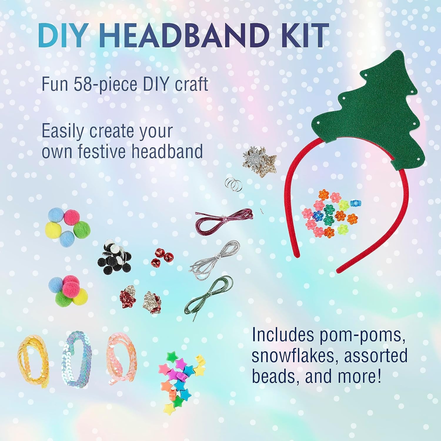 image:imageScunci by Conair DIY Holiday Christmas Headband Kit Decorate Your Own Holiday Headband Perfect for Families Kids and Parties1 Count Pack of 3