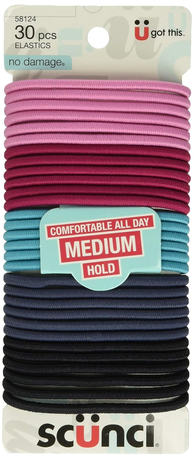 image:imageScunci by Conair Effortless Beauty Large Nodamage Pastel Elastics Hair Ties for Women and Men Elastic Hair Ties with Medium Hold Colors May Vary 30 Pack30 Count Pack of 1