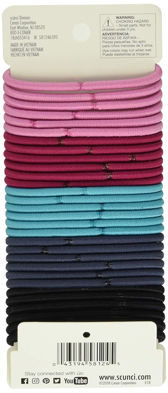 image:imageScunci by Conair Effortless Beauty Large Nodamage Pastel Elastics Hair Ties for Women and Men Elastic Hair Ties with Medium Hold Colors May Vary 30 Pack30 Count Pack of 1