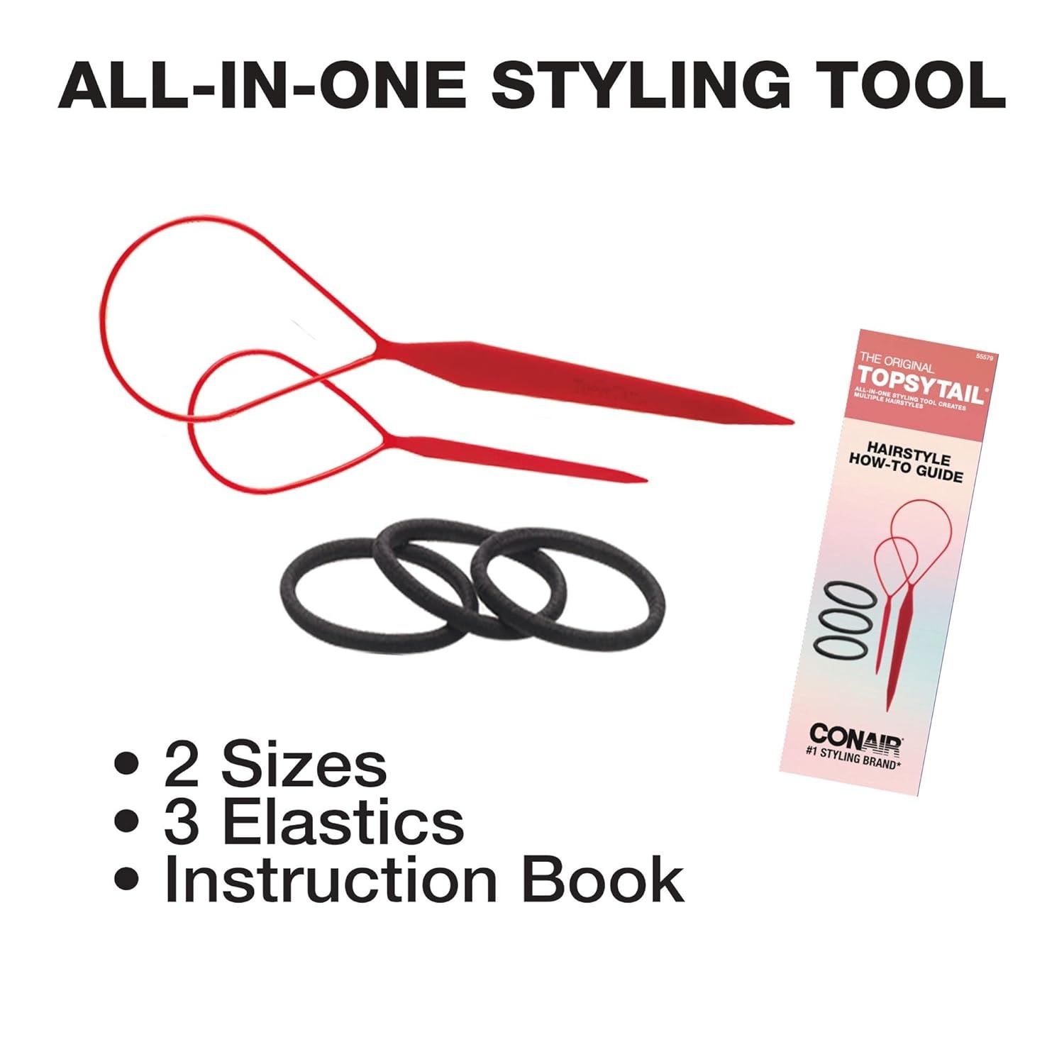 image:imageScunci by Conair Hair Ties Clear Elastics Hair Accessories for Women Black Clear amp Multicolor 2000 CountBlack