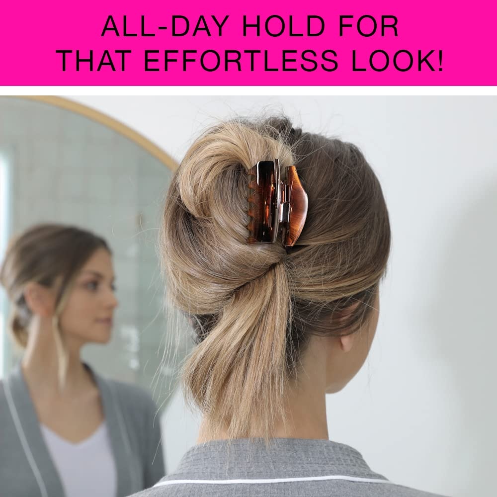 image:imageScunci by Conair NoSlip Grip All Day Hold Magic Hinge Claw Hair Clip Brown and Black Packaging May Vary Pack of 2