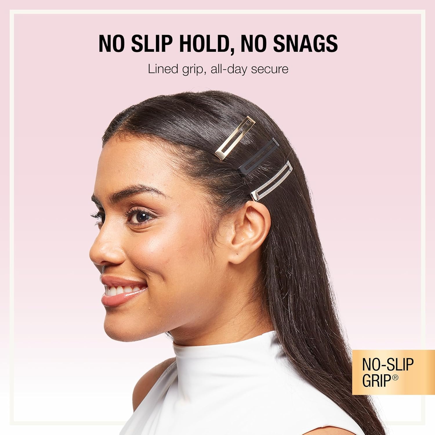 image:imageScunci by Conair NoSlip Grip Stay Tight Barrettes hair barrettes for women hair accessories for women hair clips Gold Black and Silver 6 CountAssorted