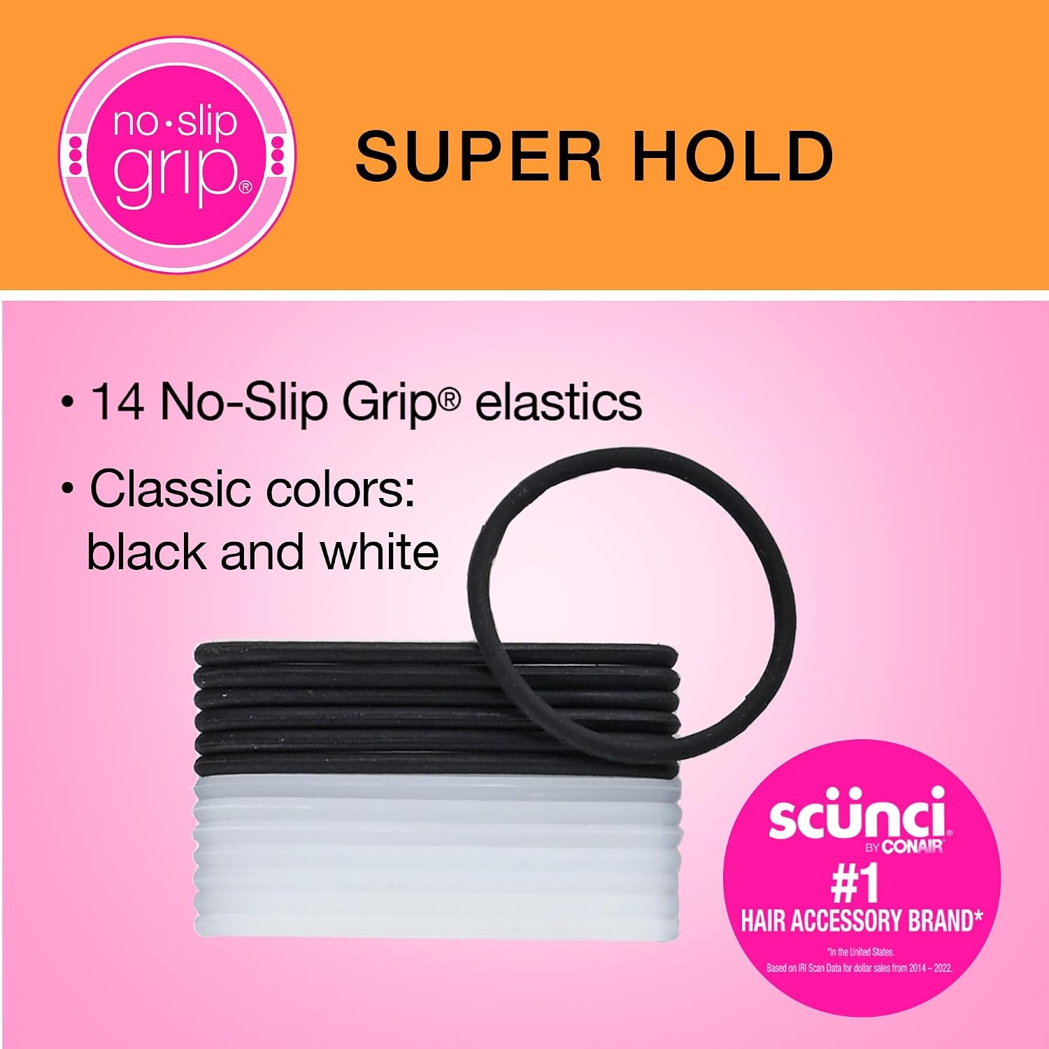 image:imageScunci by Conair NoSlip Grip Super Hold Elastics Hair Ties for Women and Men No Damage in Assorted Colors 14 Pack