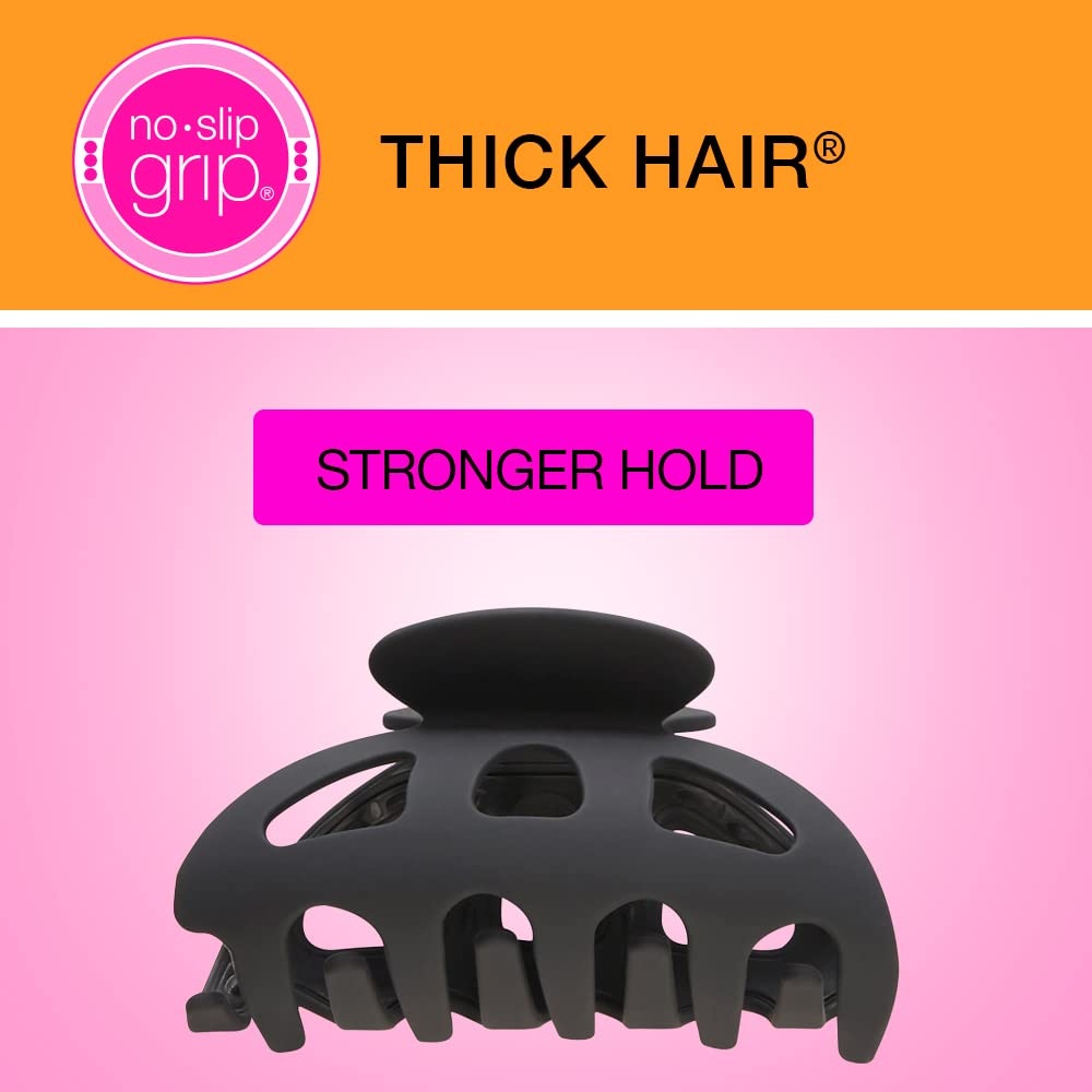 image:imageScunci by Conair NoSlip Grip Thick Hair Large Hair Claw Clip 425 Large Jaw Clip Black Packaging may vary 1 count