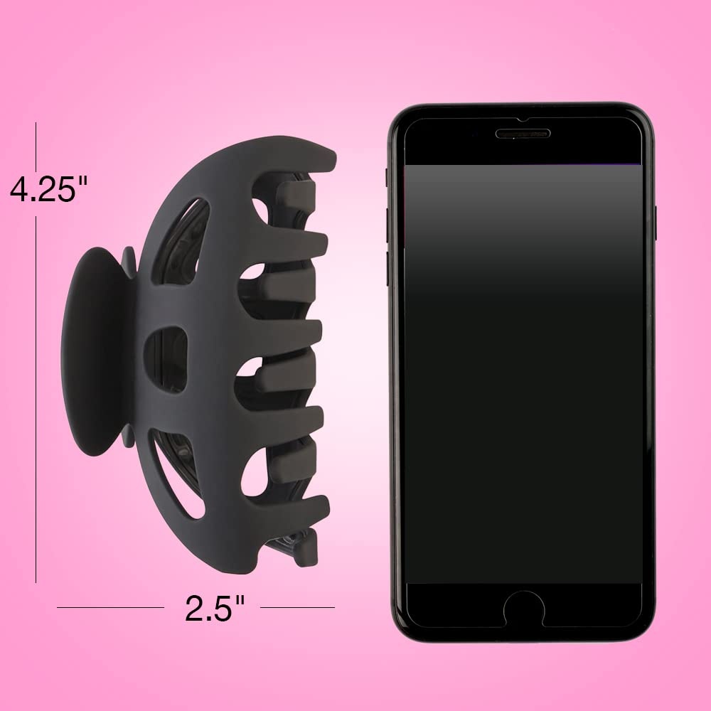 image:imageScunci by Conair NoSlip Grip Thick Hair Large Hair Claw Clip 425 Large Jaw Clip Black Packaging may vary 1 count