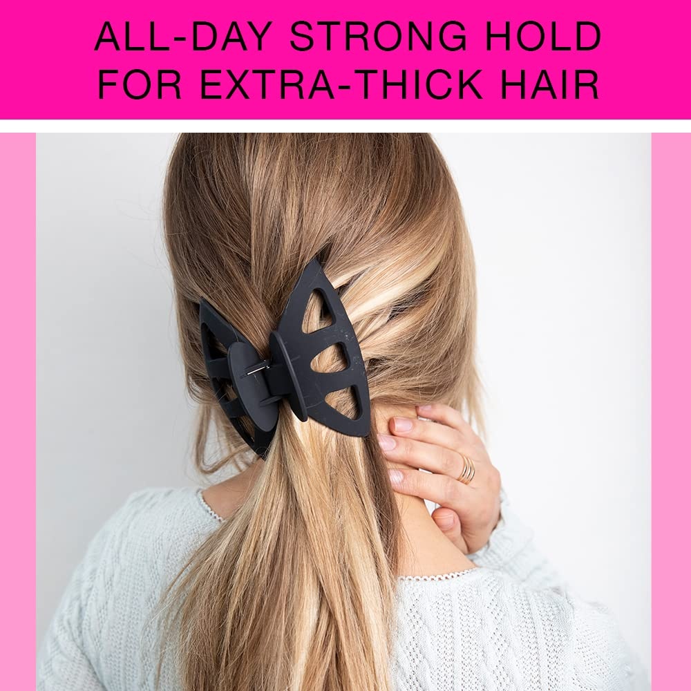 image:imageScunci by Conair NoSlip Grip Thick Hair Large Hair Claw Clip 425 Large Jaw Clip Black Packaging may vary 1 count