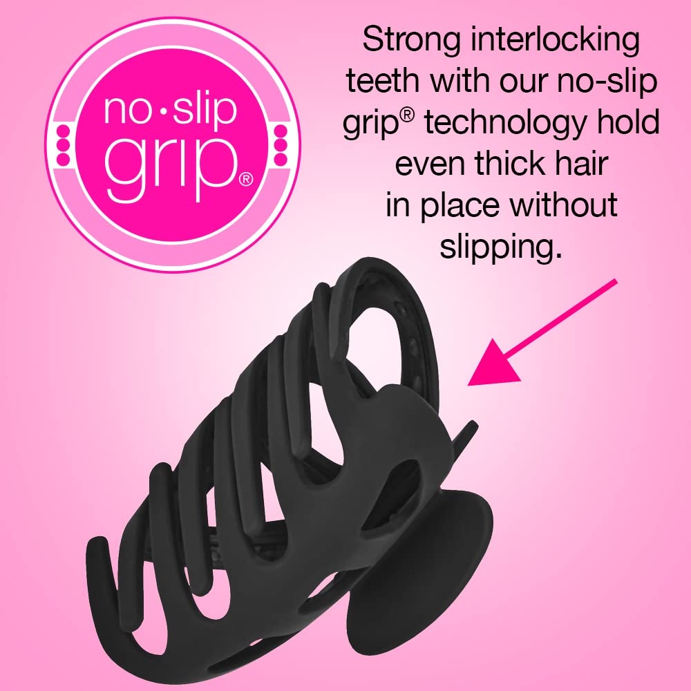 image:imageScunci by Conair NoSlip Grip Thick Hair Large Hair Claw Clip 425 Large Jaw Clip Black Packaging may vary 1 count
