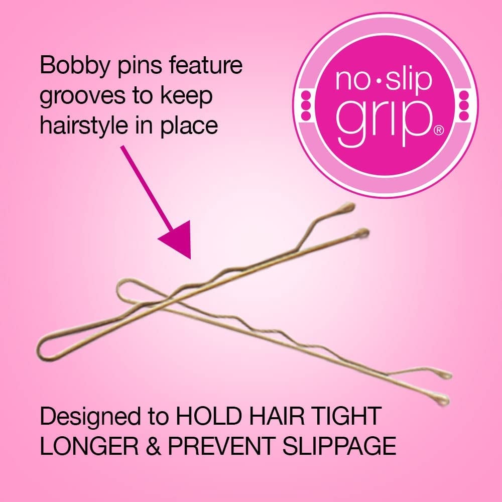 image:imageScunci by Conair NoSlip Grip bobby pins bobby pins brown hair hair accessories for women Color Match Blonde amp Brunette 48 Count
