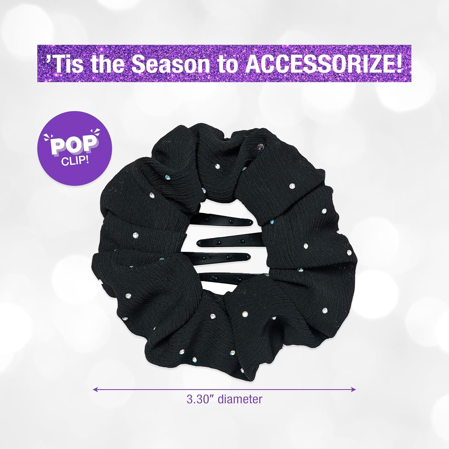 image:imageScunci by Conair Pop Clip Barrette hair accessories for women claw clips for thick hair claw clip Gifts for women teen girl gifts 1 CountBlack Glam
