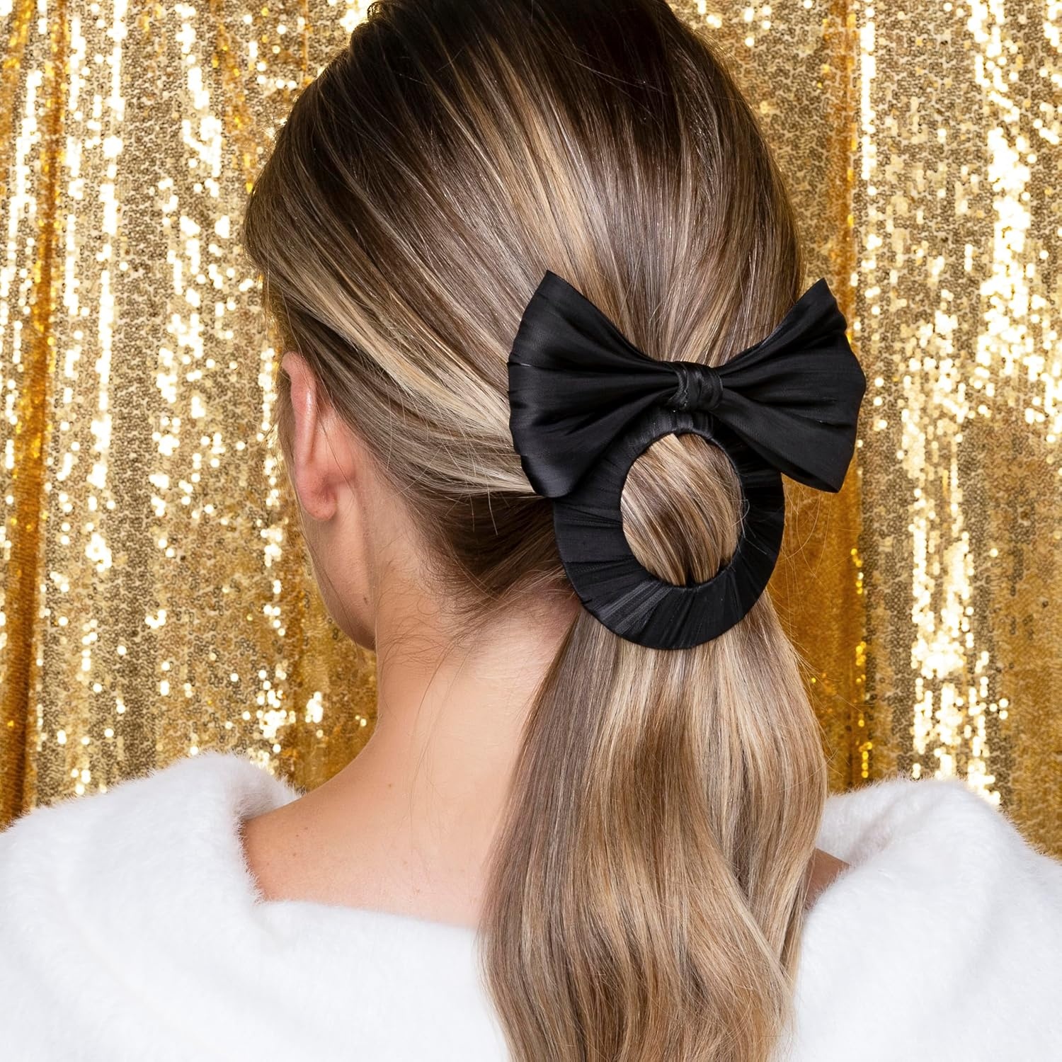 image:imageScunci by Conair Pop Clip Barrette hair accessories for women claw clips for thick hair claw clip Gifts for women teen girl gifts 1 CountBow Black