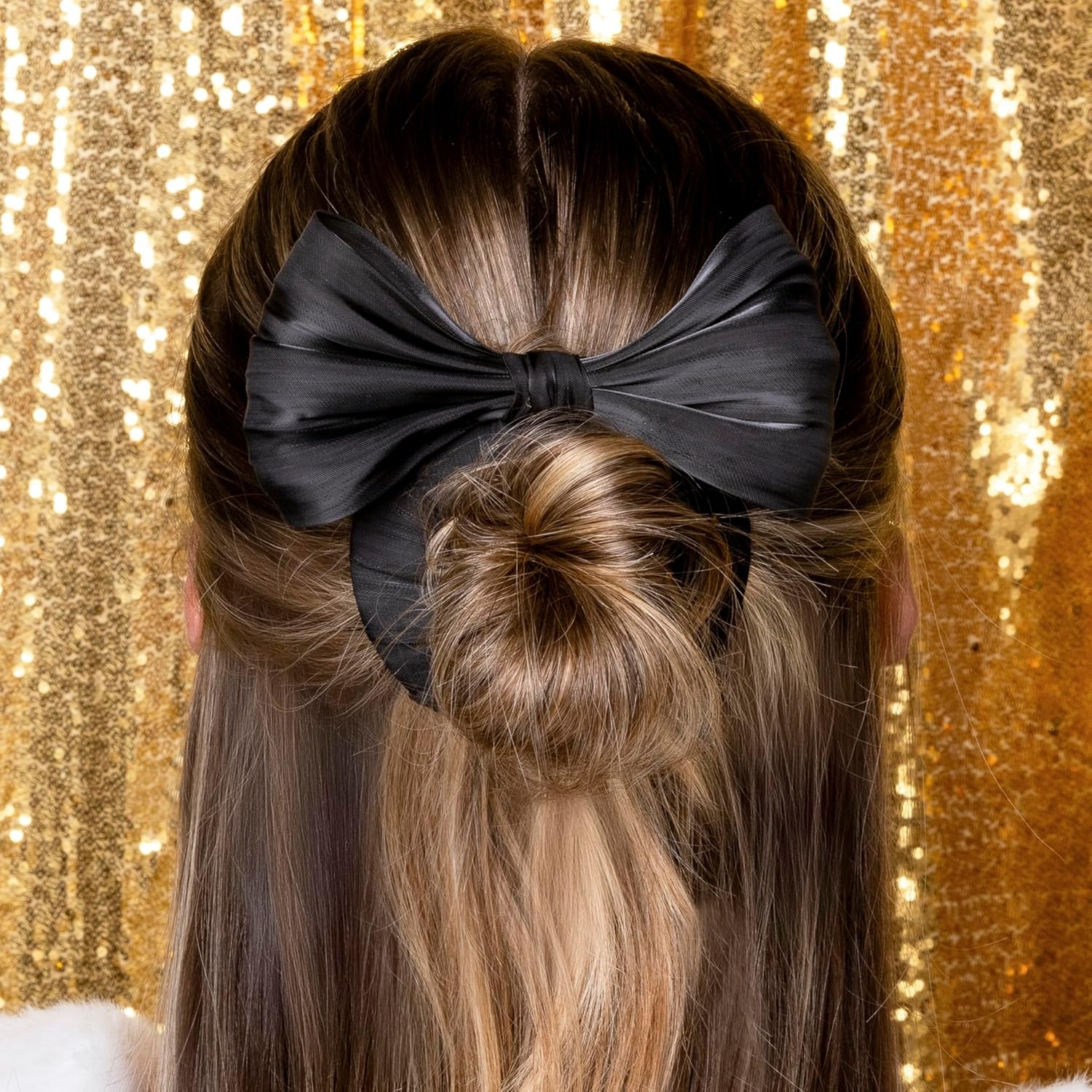image:imageScunci by Conair Pop Clip Barrette hair accessories for women claw clips for thick hair claw clip Gifts for women teen girl gifts 1 CountBow Black