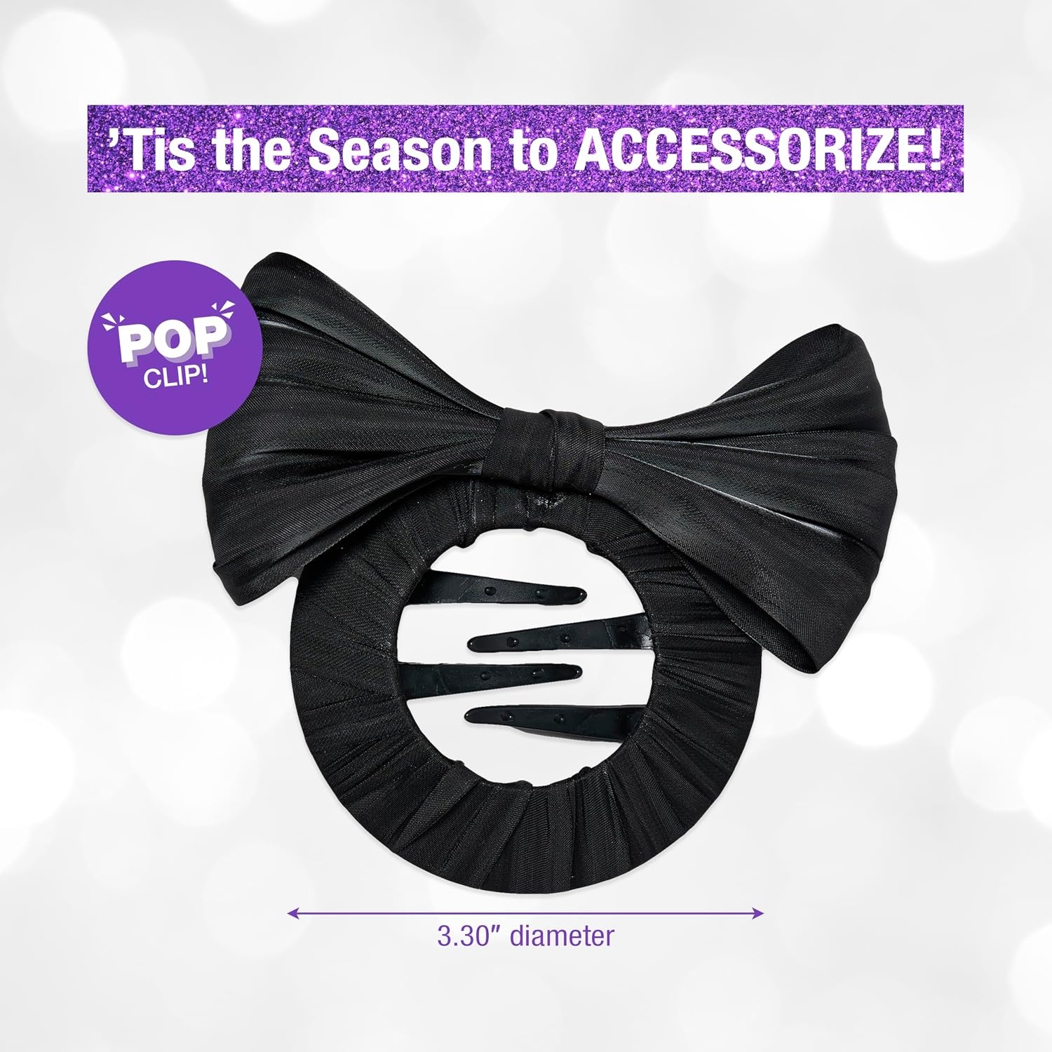 image:imageScunci by Conair Pop Clip Barrette hair accessories for women claw clips for thick hair claw clip Gifts for women teen girl gifts 1 CountBow Black