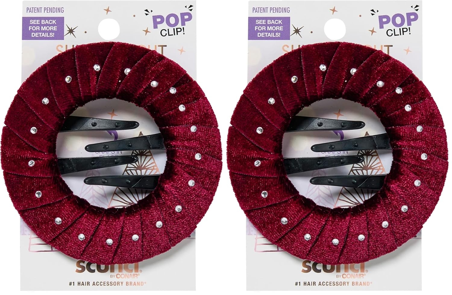 image:imageScunci by Conair Pop Clip Barrette hair accessories for women claw clips for thick hair claw clip Gifts for women teen girl gifts 1 CountCranberry