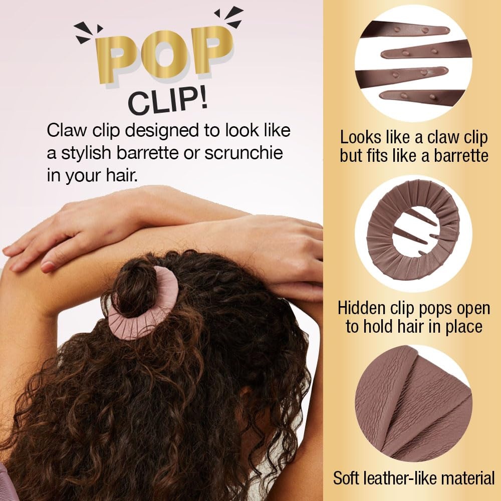 image:imageScunci by Conair Pop Clip Barrette hair accessories for women claw clips for thick hair claw clip Gifts for women teen girl gifts 1 CountDusty Rose