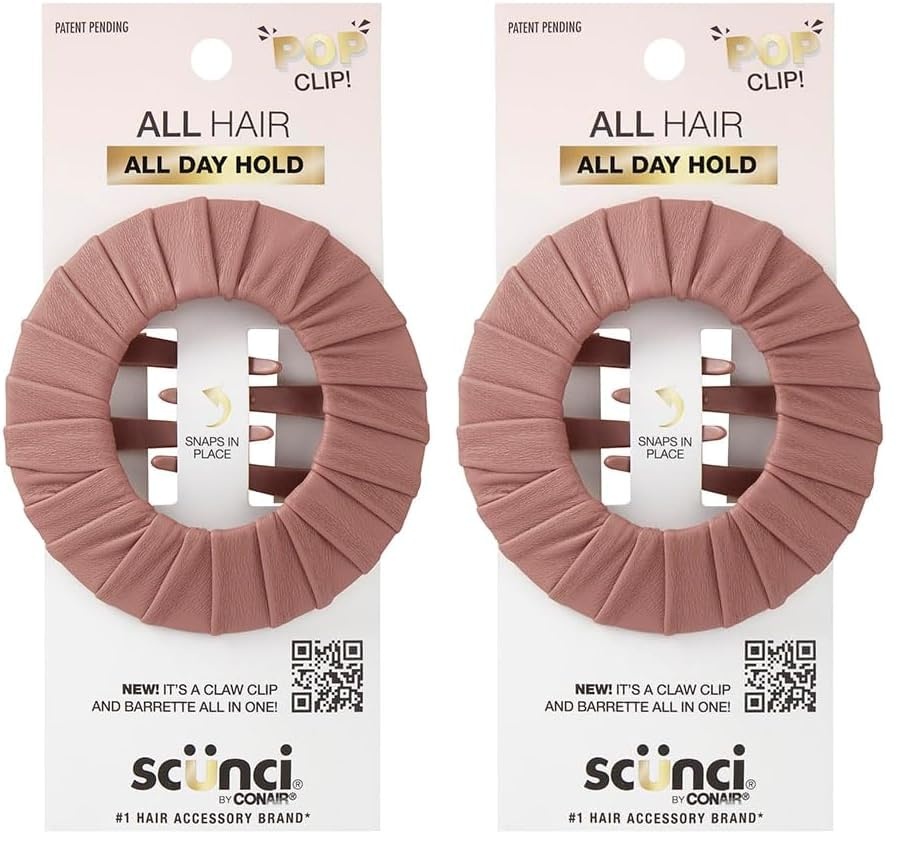 image:imageScunci by Conair Pop Clip Barrette hair accessories for women claw clips for thick hair claw clip Gifts for women teen girl gifts 1 CountDusty Rose