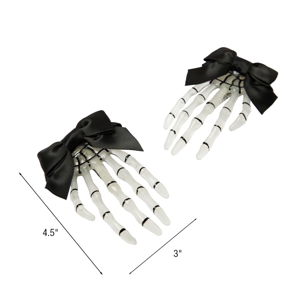 image:imageScunci by Conair Skeleton Hand Clips Halloween hair accessories hair accessories for women Halloween Costumes Accessories 2 PK