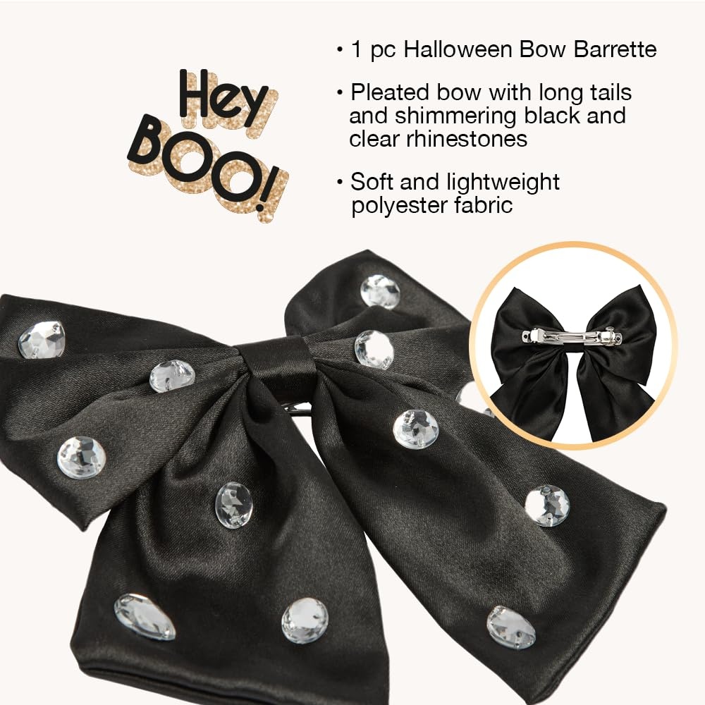 image:imageScunci by Conair Stud Bow Barrette hair bows holiday gifts for girls hair accessories for women stocking stuffers black bowBlack Diamond