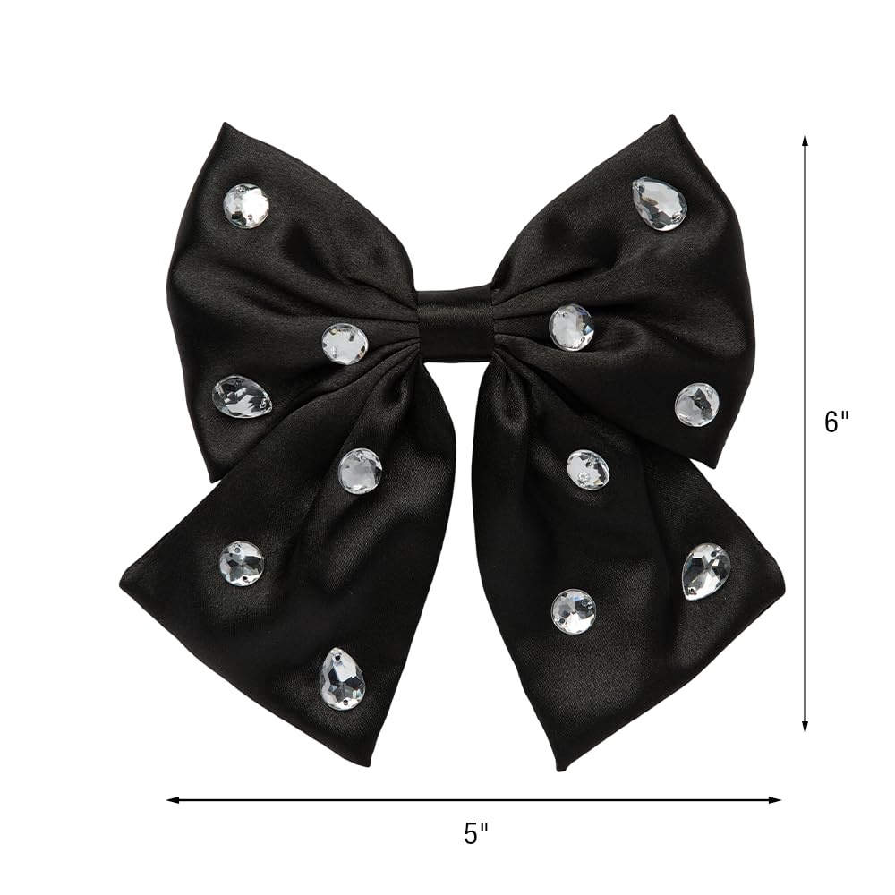 image:imageScunci by Conair Stud Bow Barrette hair bows holiday gifts for girls hair accessories for women stocking stuffers black bowBlack Diamond