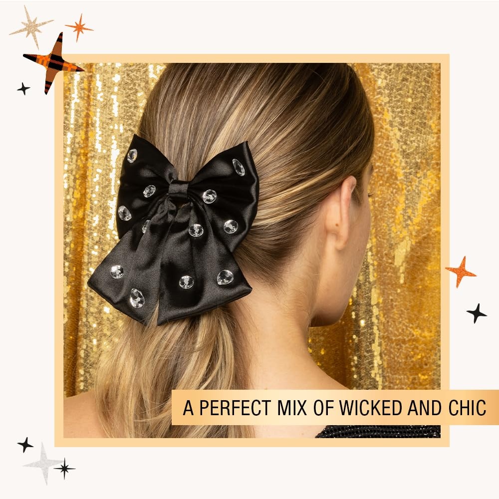 image:imageScunci by Conair Stud Bow Barrette hair bows holiday gifts for girls hair accessories for women stocking stuffers black bowBlack Diamond