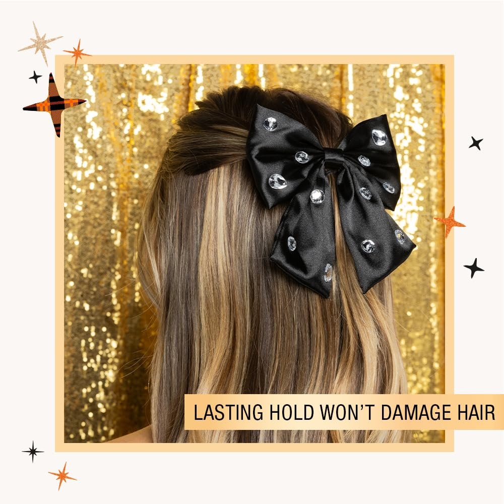 image:imageScunci by Conair Stud Bow Barrette hair bows holiday gifts for girls hair accessories for women stocking stuffers black bowBlack Diamond