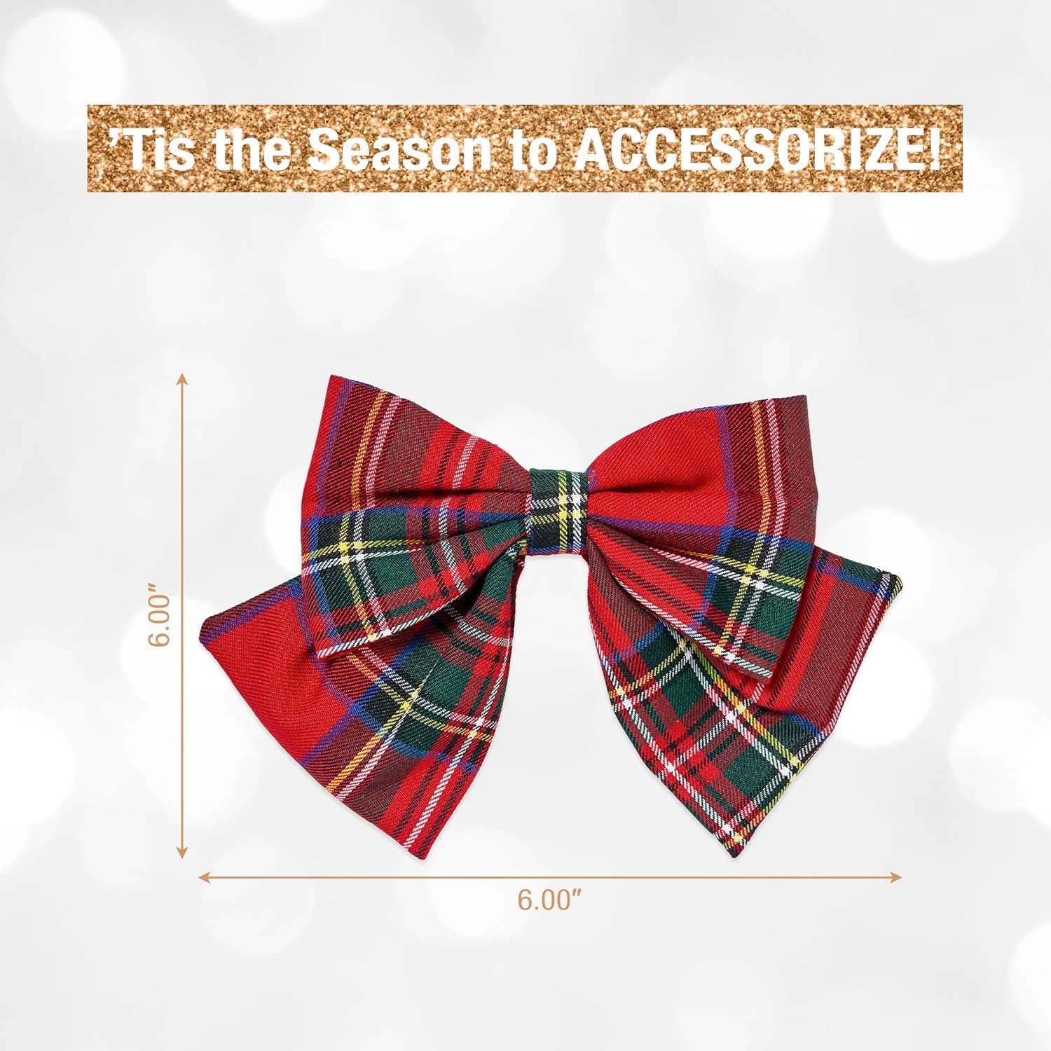 image:imageScunci by Conair Stud Bow Barrette hair bows holiday gifts for girls hair accessories for women stocking stuffers black bowTartan
