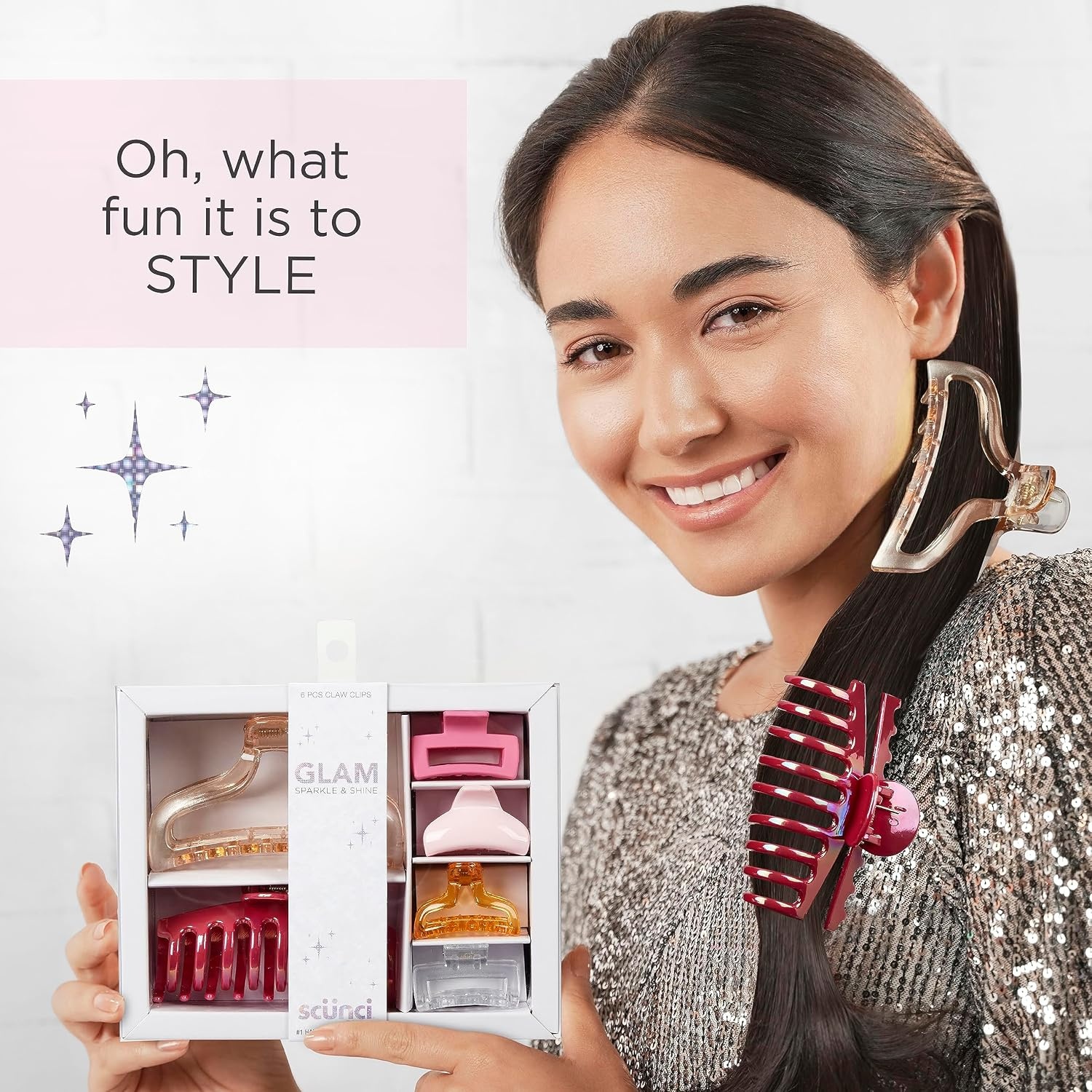 image:imageScunci by Conair Teen Girl Holiday Gift Set Christmas Stocking Stuffer Gift Box Under 20 Includes 10 Scrunchies in Icy Blue ShadesGlam