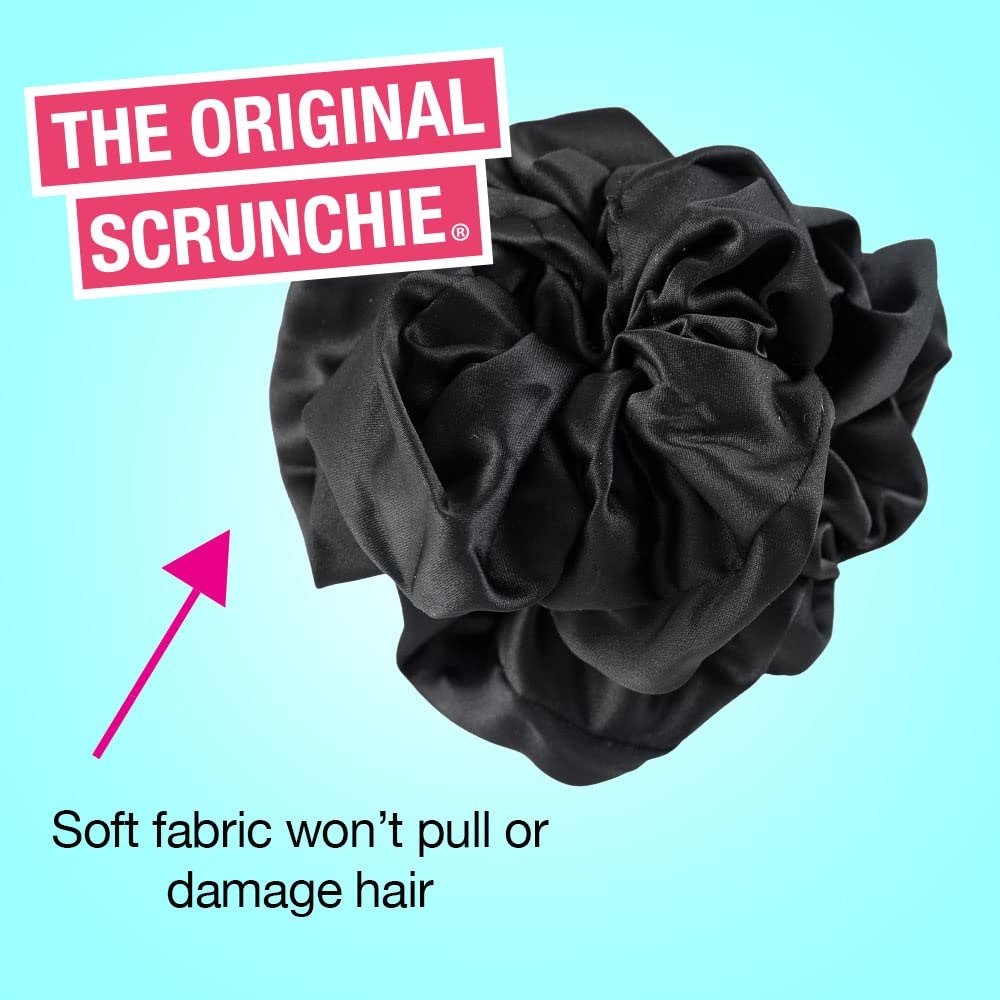 image:imageScunci by Conair The Original Satin Scrunchie hair accessories hair accessories for women hair ties valentines gifts for her oversized scrunchies Cherry RedBlack Onyx
