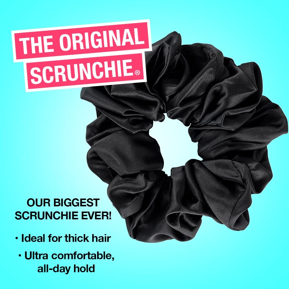 image:imageScunci by Conair The Original Satin Scrunchie hair accessories hair accessories for women hair ties valentines gifts for her oversized scrunchies Cherry RedBlack