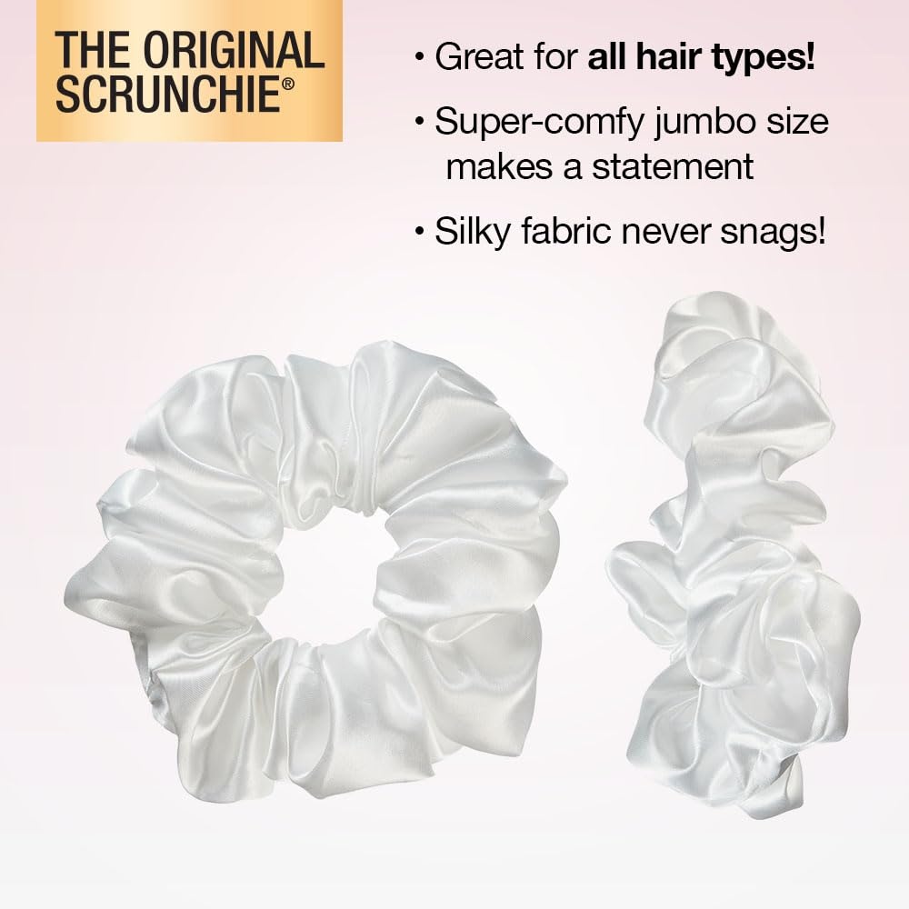 image:imageScunci by Conair The Original Satin Scrunchie hair accessories hair accessories for women hair ties valentines gifts for her oversized scrunchies Cherry RedWhite