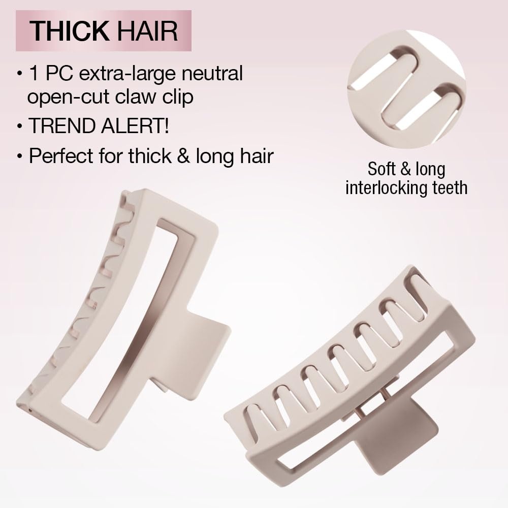 image:imageScunci by Conair Thick Hair Claw Clip hair accessories for women hair clip blush pink 1 Count