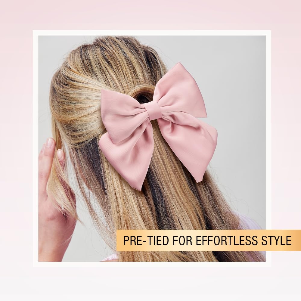 image:imageScunci by Conair elastic bow hair tie hair elastics bows hair accessories for women hair bows Pink Hair Bow Blush Pink ColorPink