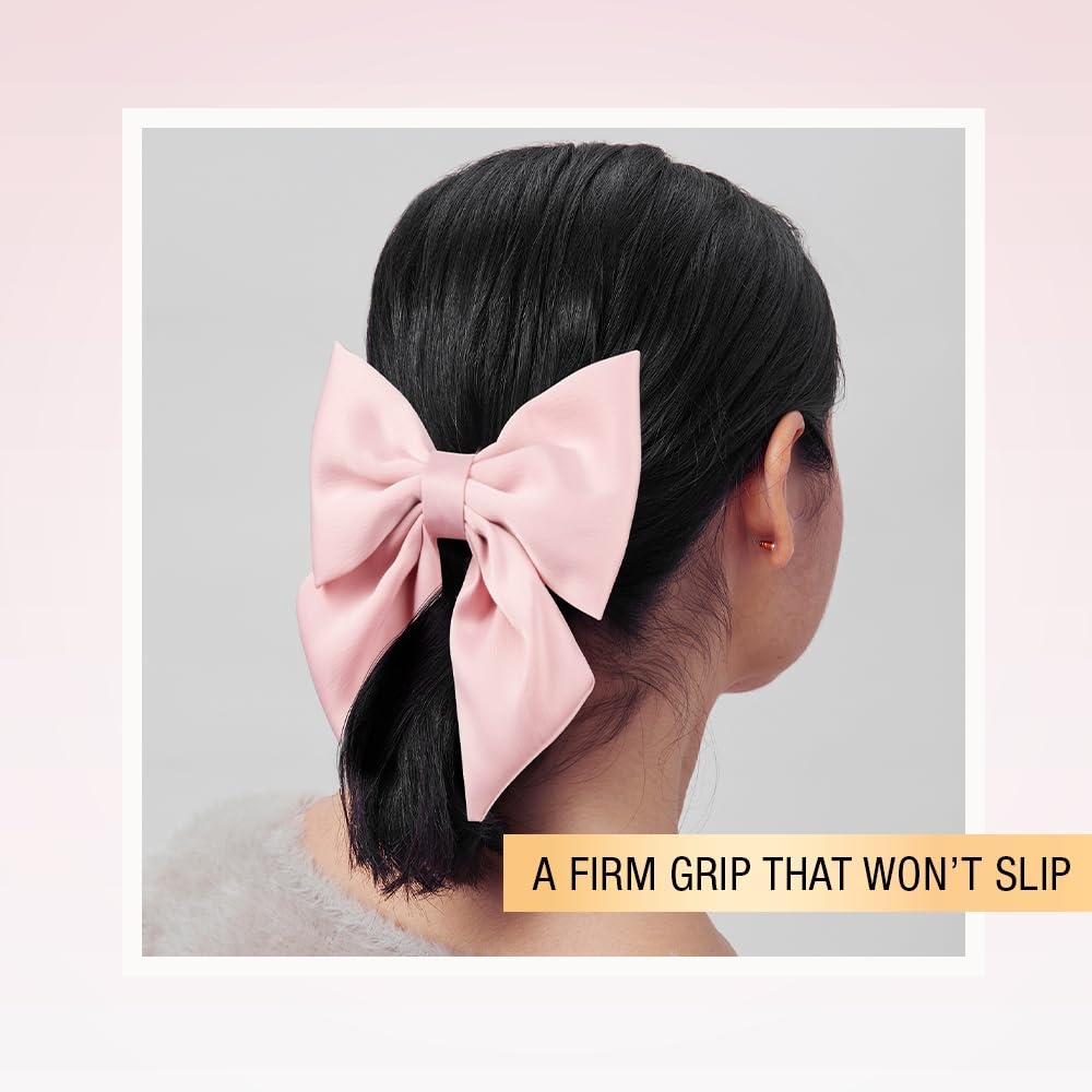 image:imageScunci by Conair elastic bow hair tie hair elastics bows hair accessories for women hair bows Pink Hair Bow Blush Pink ColorPink