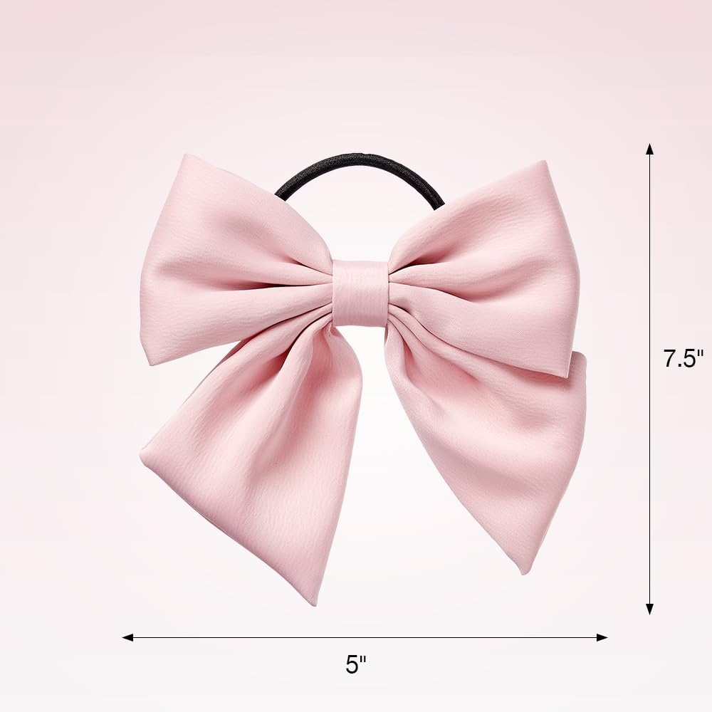 image:imageScunci by Conair elastic bow hair tie hair elastics bows hair accessories for women hair bows Pink Hair Bow Blush Pink ColorPink