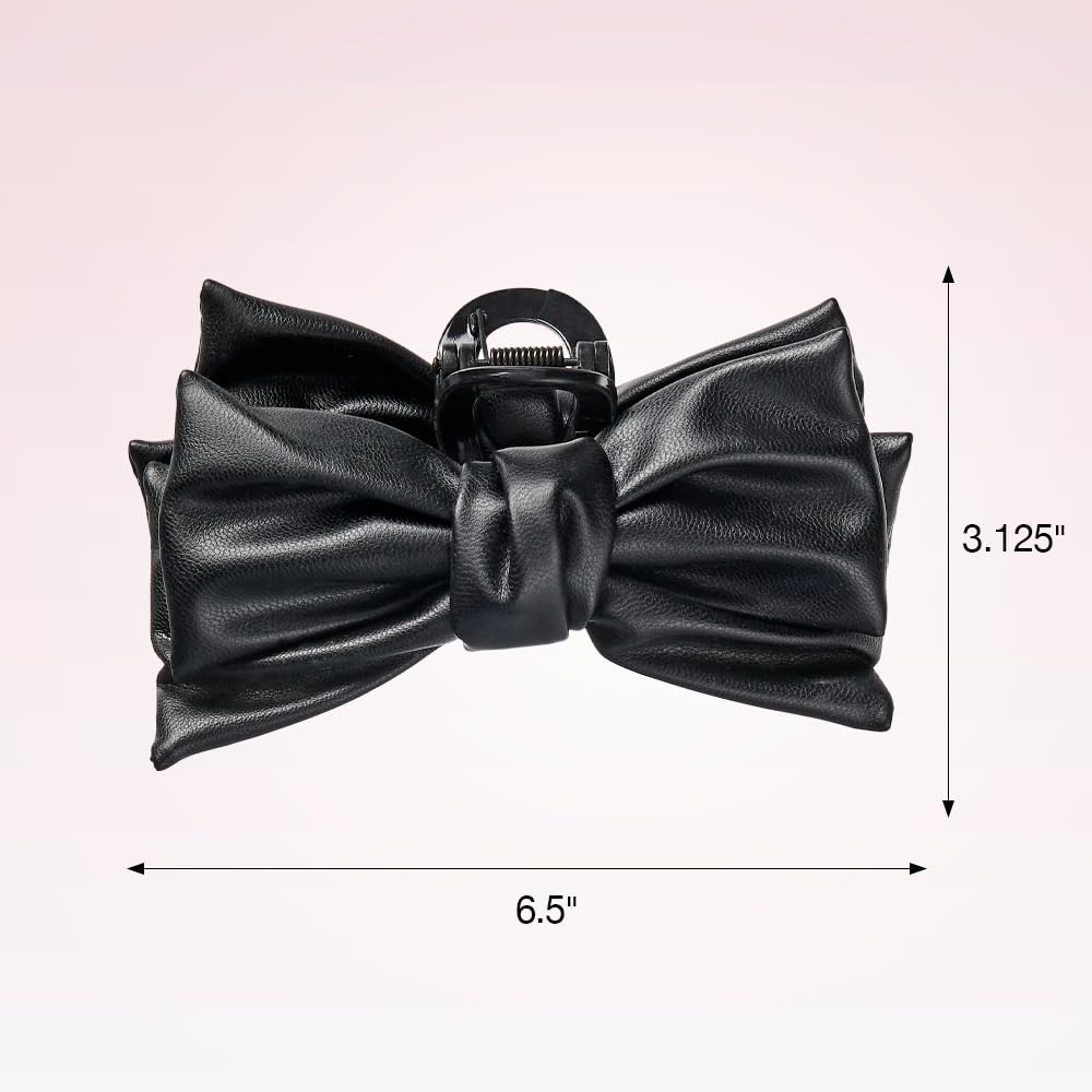 image:imageScunci by Conair faux leather bow claw clip claw clips for thick hair claw clip hair accessories for women hair accessories for girls TanBlack