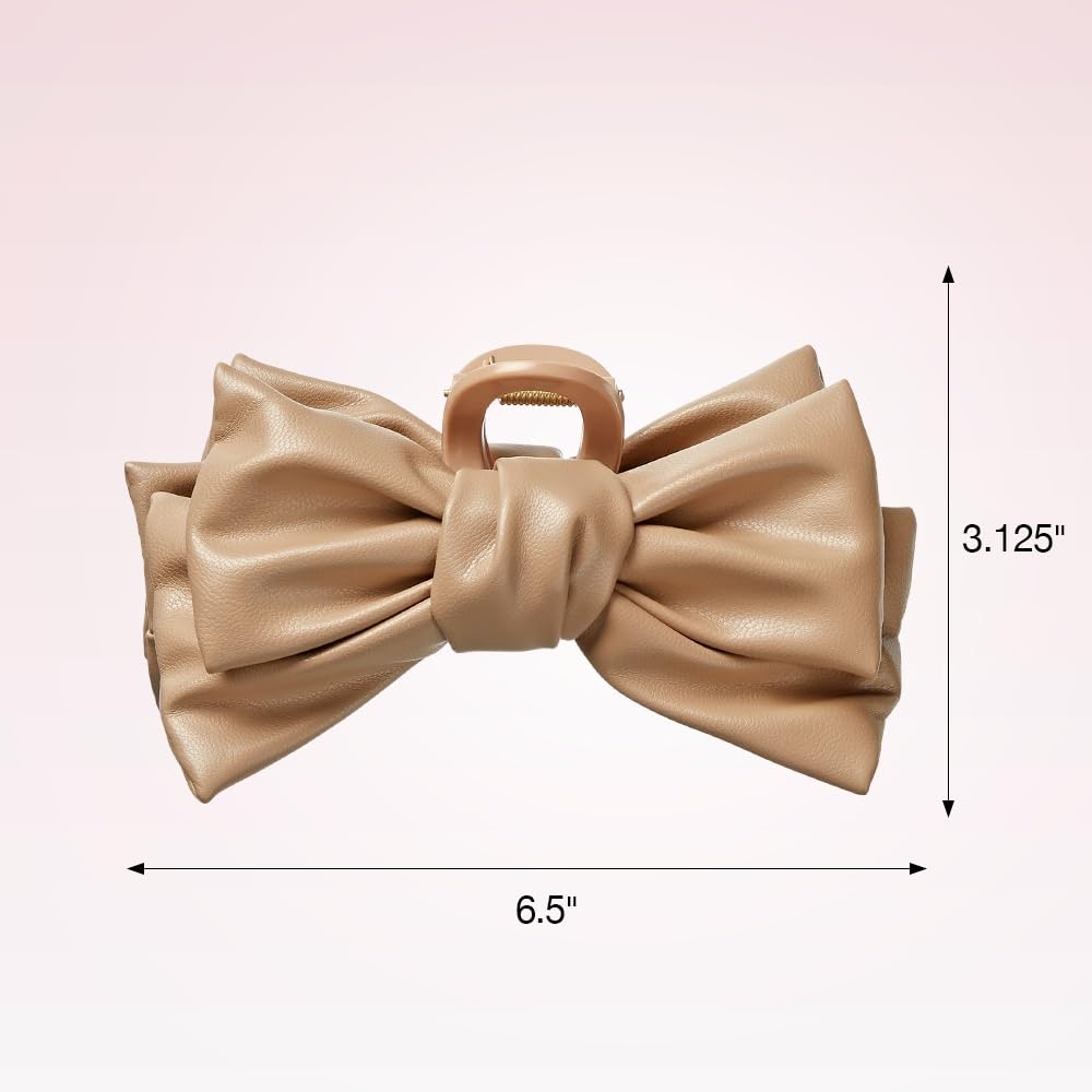 image:imageScunci by Conair faux leather bow claw clip claw clips for thick hair claw clip hair accessories for women hair accessories for girls TanTan