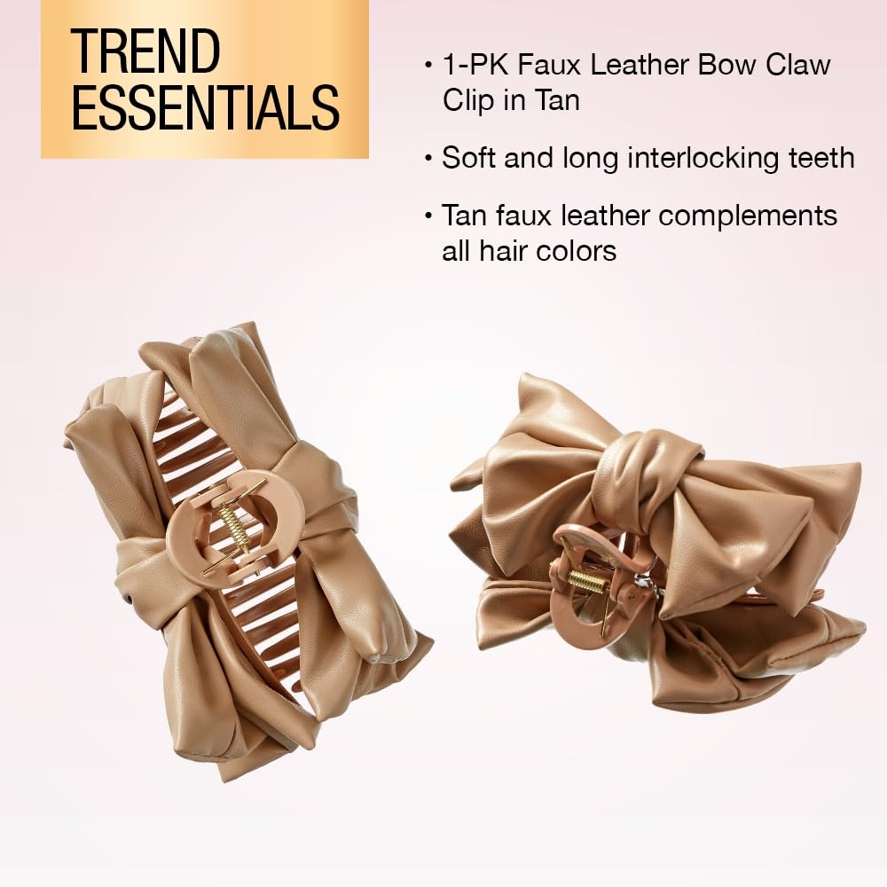 image:imageScunci by Conair faux leather bow claw clip claw clips for thick hair claw clip hair accessories for women hair accessories for girls TanTan