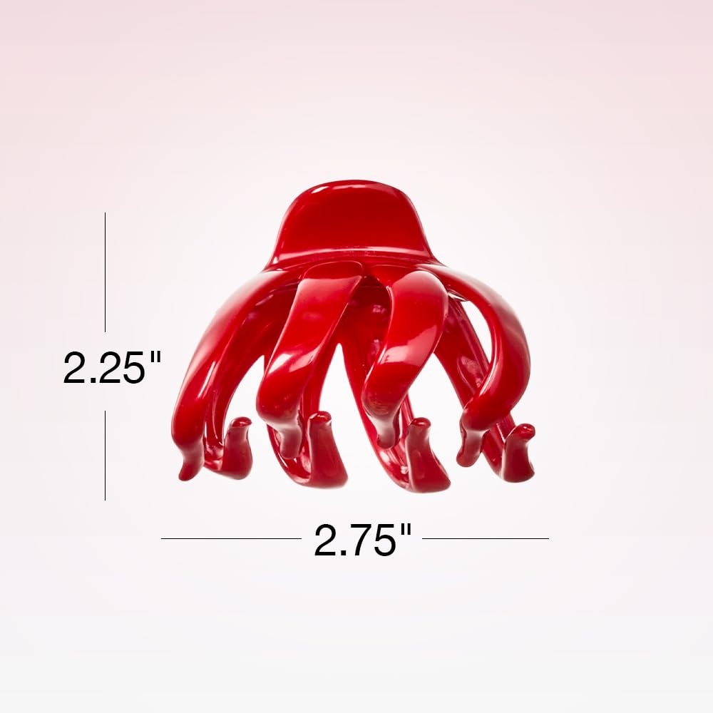 image:imageScunci by Conair jaw claw clips hair accessories for women claw clips for thick hair claw clip Black amp Tortoise 2 Count Strong interlocking octopusstyle teeth provide secure slipfree updos Black amp Tortoise 2Count 3743301Z04815Red Gold