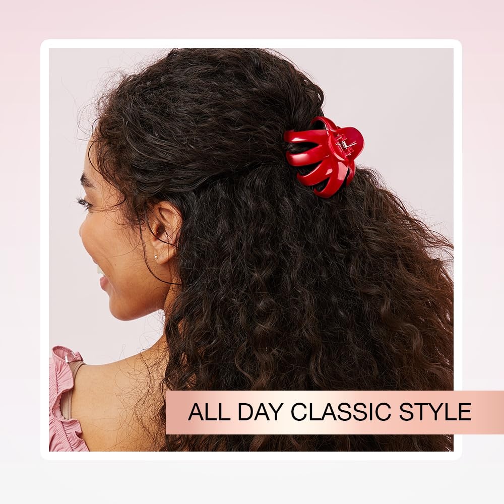 image:imageScunci by Conair jaw claw clips hair accessories for women claw clips for thick hair claw clip Black amp Tortoise 2 Count Strong interlocking octopusstyle teeth provide secure slipfree updos Black amp Tortoise 2Count 3743301Z04815Red Gold