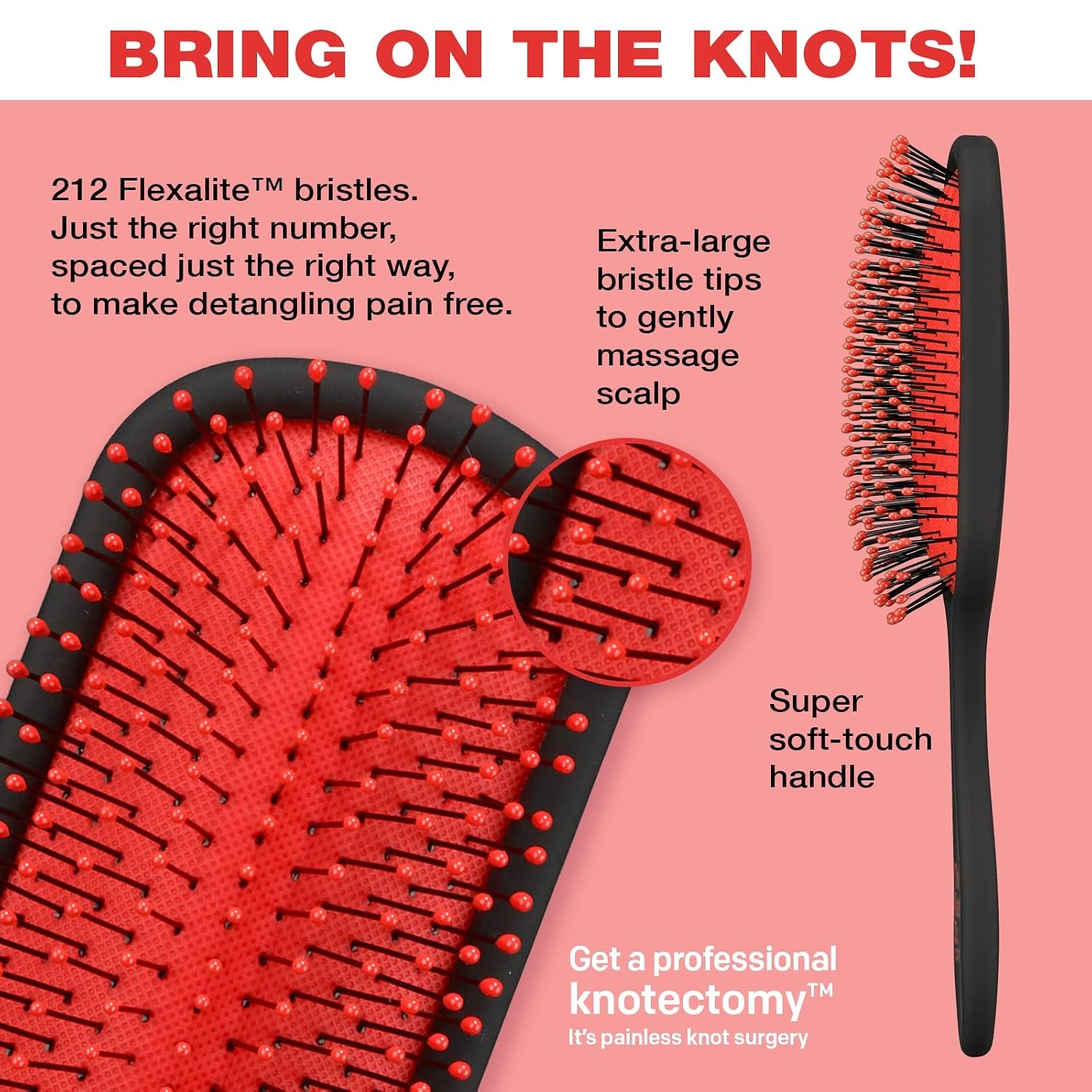 image:imageThe Knot Dr for Conair Hair Brush Wet and Dry Detangler with Storage Case Removes Knots and Tangles For All Hair Types Red TieDyeRed TieDye